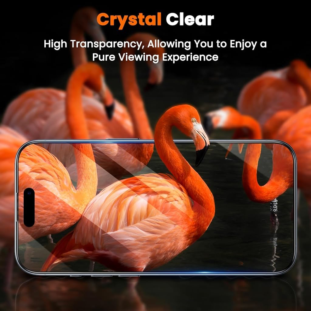 ZORBES 2pcs HD Screen Protector for i Phone 16 Pro Max 6.9'' HD Tempered Glass Screen Protector with Installation Assistant Anti-glare Screen Protector for i Phone 16 Pro Max