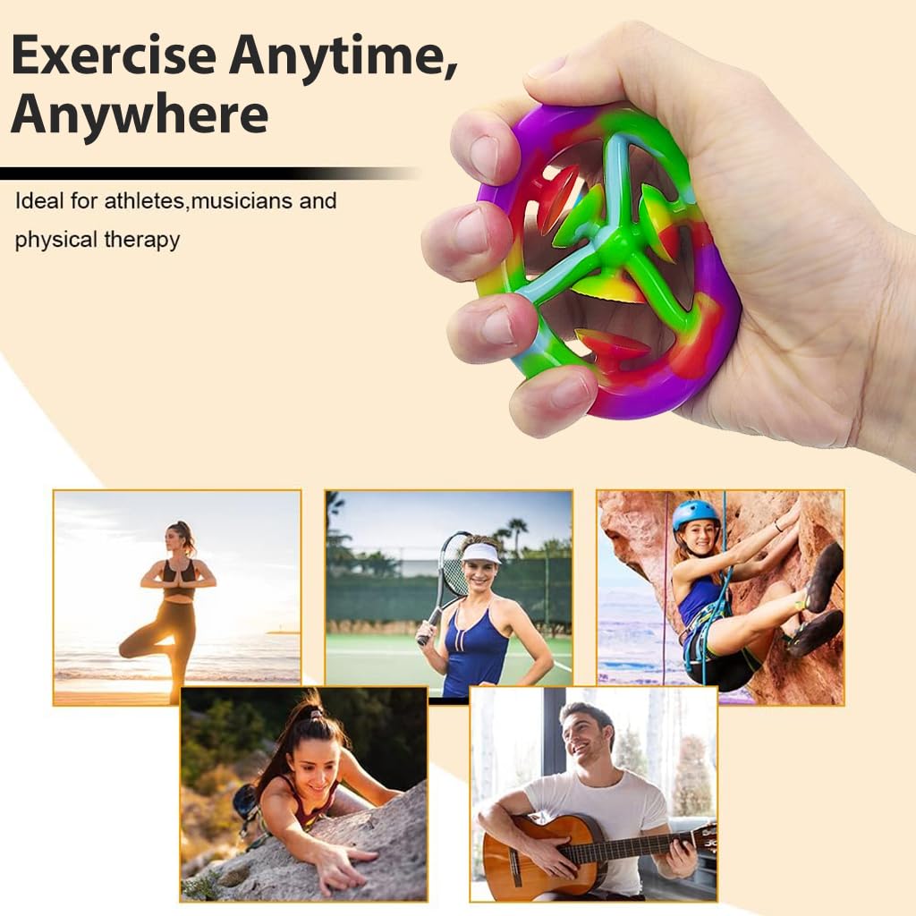 PATPAT Fidget Toy Hand Grip Toy Adult Hand Grip Exerciser Rainbow Suction Cup Silicone Hand Grip Finger Rehabilitation Toy Stress Relief Hand Grip Toy for Kids & Adults