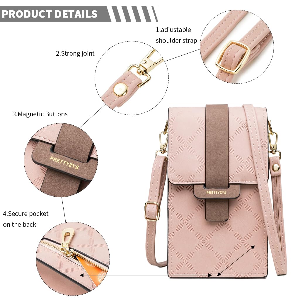 PALAY Crossbody Bags for Women Sling Bag PU Leather Mobile Pouch with Zipper Phone bag Mini Shoulder Bags for Girls Ladies Gifts