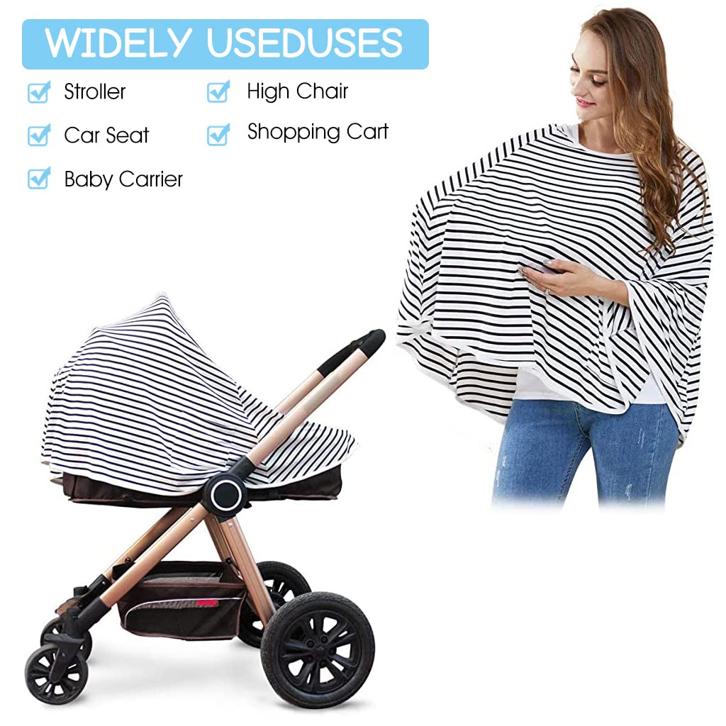 ZIBUYU Nursing Cover Outdoor Breastfeeding Cover Nursing Cover for Feeding Mom Breathable Material 360° Nursing Cover Nursing Cover All Purpose Cape Stroller Cover, Cart Cover