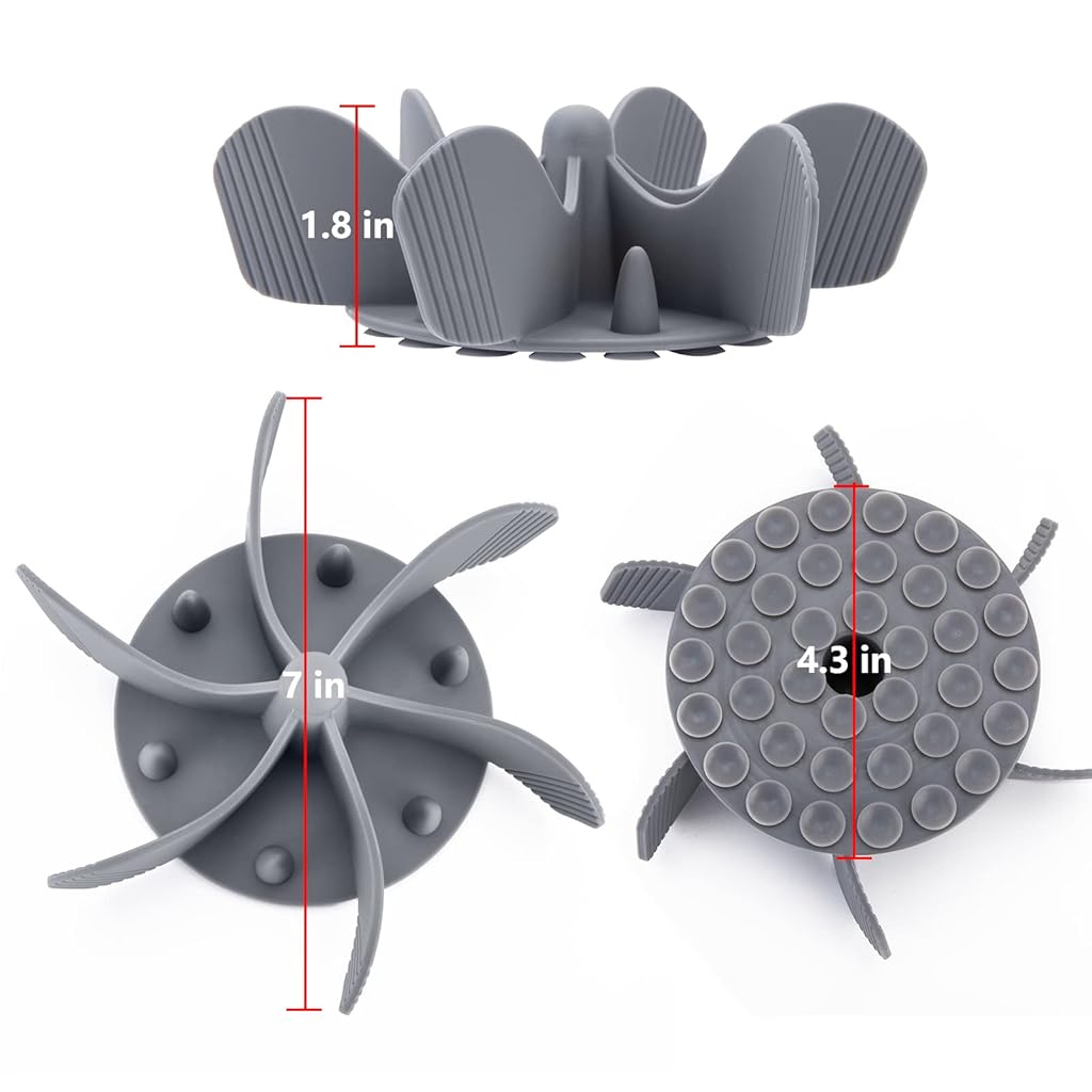 Qpets® Cat and Dog Feeder Slow Healthy Pet Bowl Silicone Spiral Feeding Wet Dry Separation Aiding Digestion Suction Cups Compatible with 5.5-8.5 Inch Bowls 2PCS