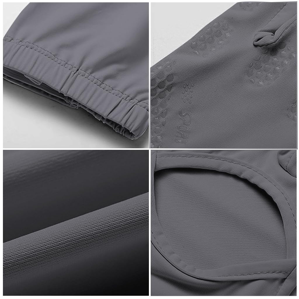 PALAY UV Protection Arm Sleeves Nylon Ice Silk Arm Sleeves with One Piece Gloves, Open Finger Tip & Anti-slip Palm Design Outdoor Cool Arm Sleeve for Driving, Cycling, Gardening- Grey