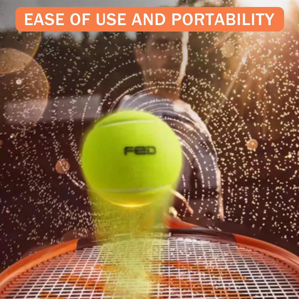 Proberos Tennis Trainer Device with Tennis Racquet/Rackets, 2 Stringed Tennis Balls Ground Attached Tennis Trainer Equipment Starters Solo Training Tennis Training Kit for Teens, Adults
