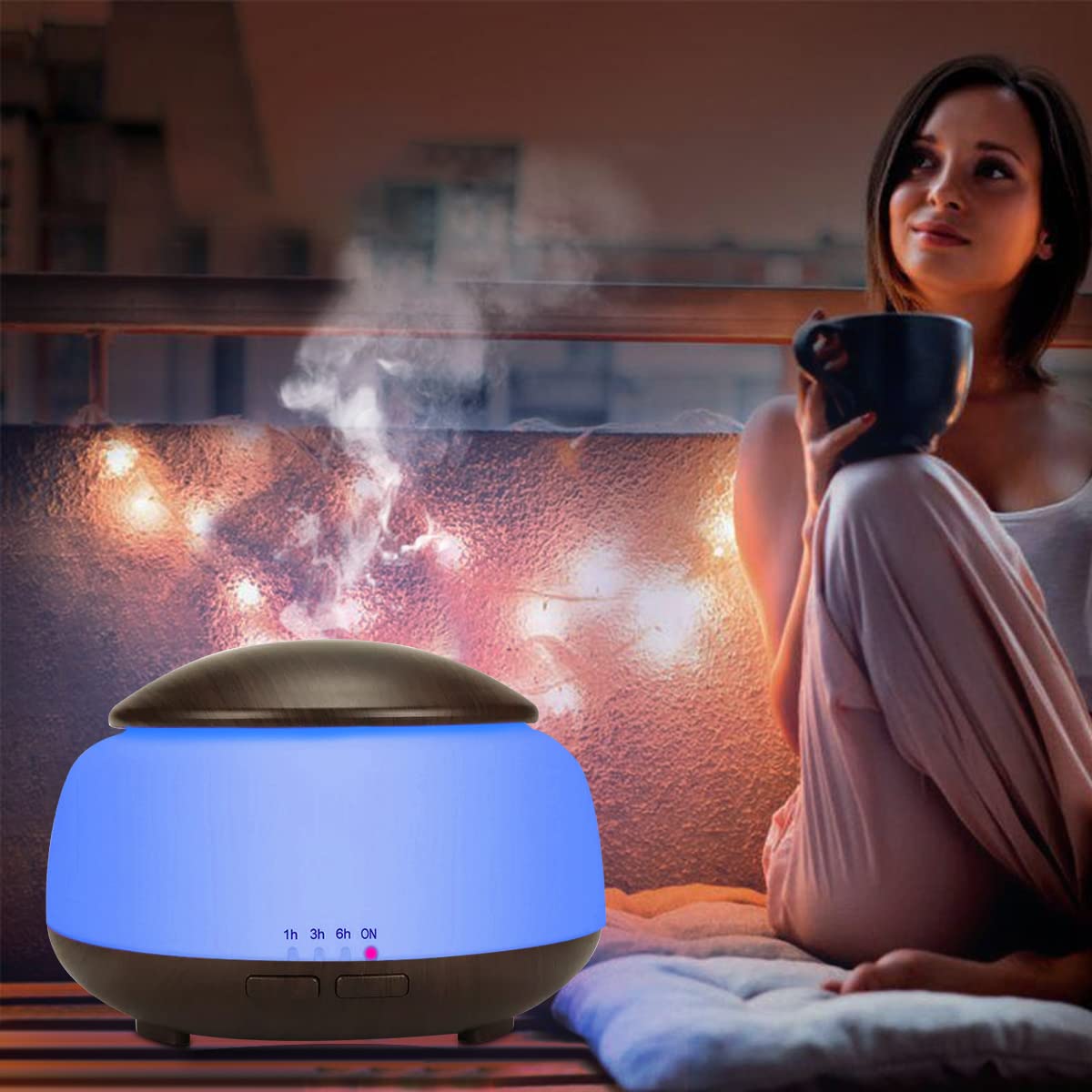 MAYCREATE Aroma Diffuser for Home Electric 300ml Timing with Cool Mist Essential Oil Diffuser 26dB 7-Color Changing Led Style Humidifier Scented Oil Diffuser for Yoga Oil Diffuser Home Fragrance Bedroom Gift