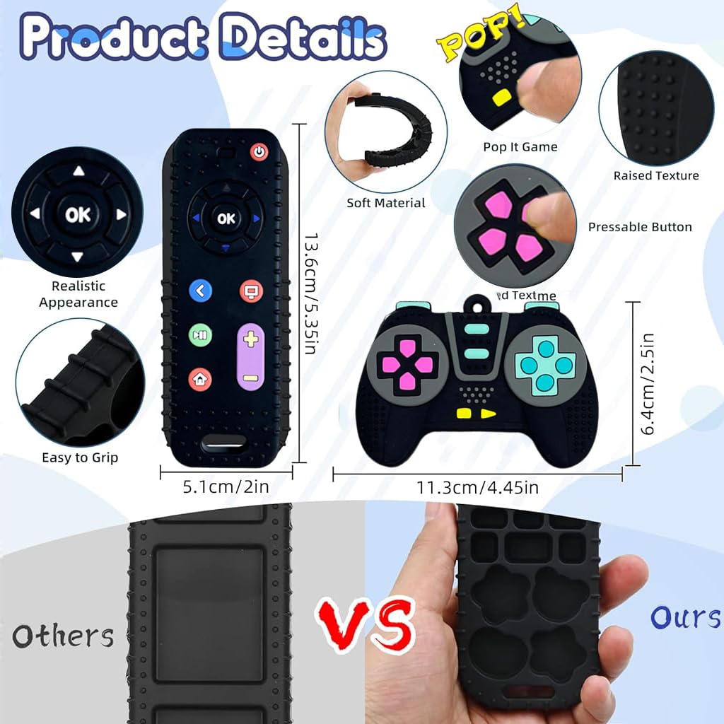 PATPAT Silicone Teether Toy Baby Teether Remote Toy for 6 to 12 Months Baby, Cartoon Frog Teether Remote Toy Sensory Toy Activity Toy for Sensory Development Sensory Development, Green