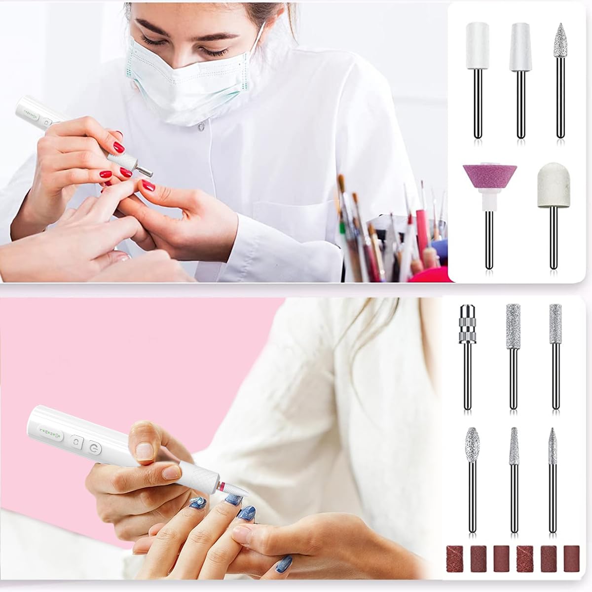 MAYCREATE Nail Drill,Cordless Electric Files for Gel Nails Efile Manicure Kit Women Rechargeable Wireless Drill para Uñas Profesional Machine