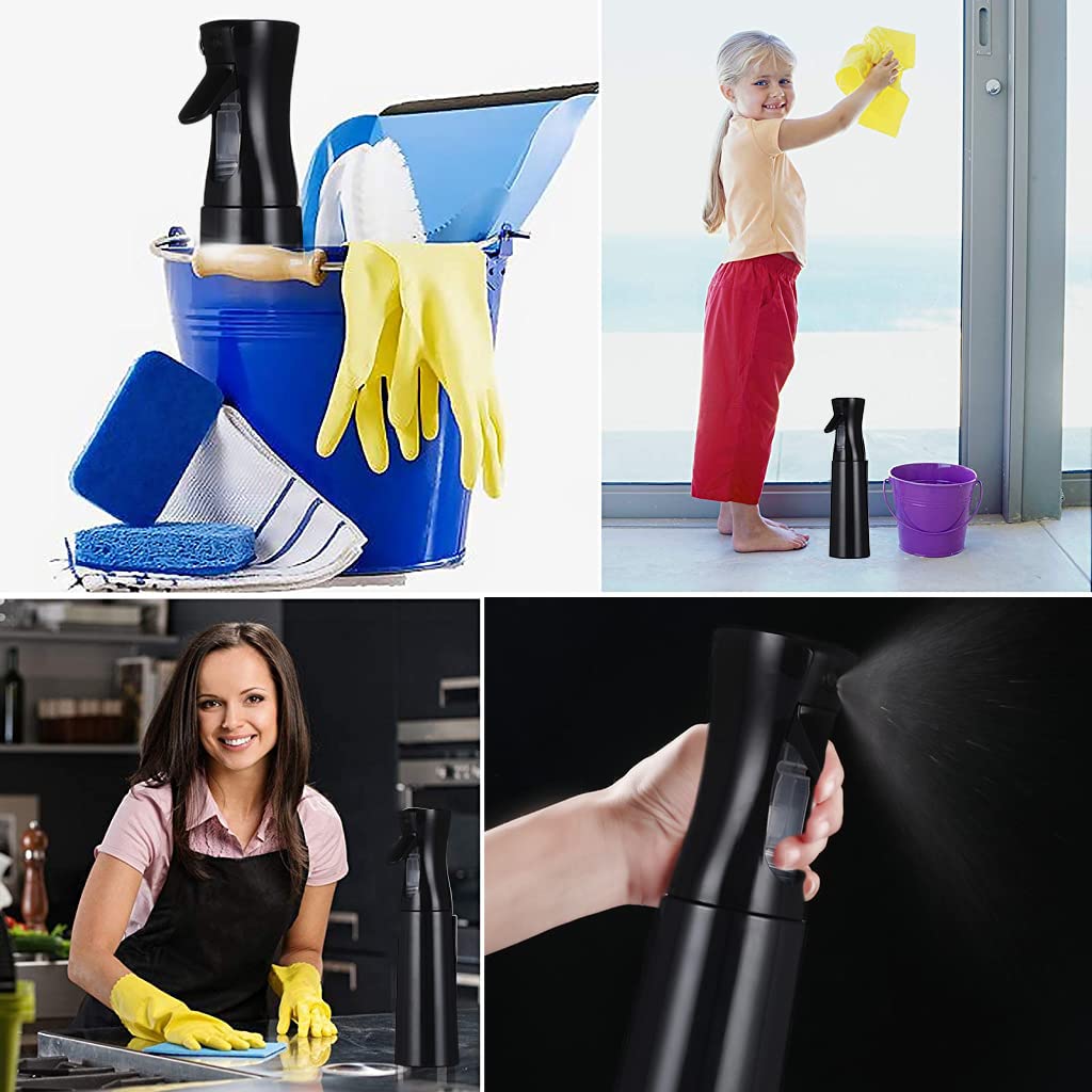 HASTHIP® 500ml Large Capacity Continuous Fine Mist Plastic Spray Bottle, Spray Bottle for Household Alcohol Disinfection, Watering Flowers, Portable Skin Moisturizing (Black-500ml)