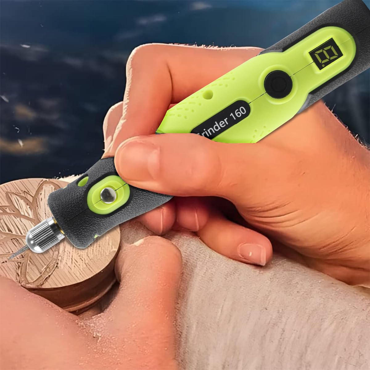 Serplex Engraving Pen Kit with 100 Bits Cordless USB Engraving Pen LCD Engraving Machine Cordless Rotary Tool 5-Speed Adjustable DIY Engraving Pen For Grinding, Wood, Stone, Metal, Jewelry, Ceramics