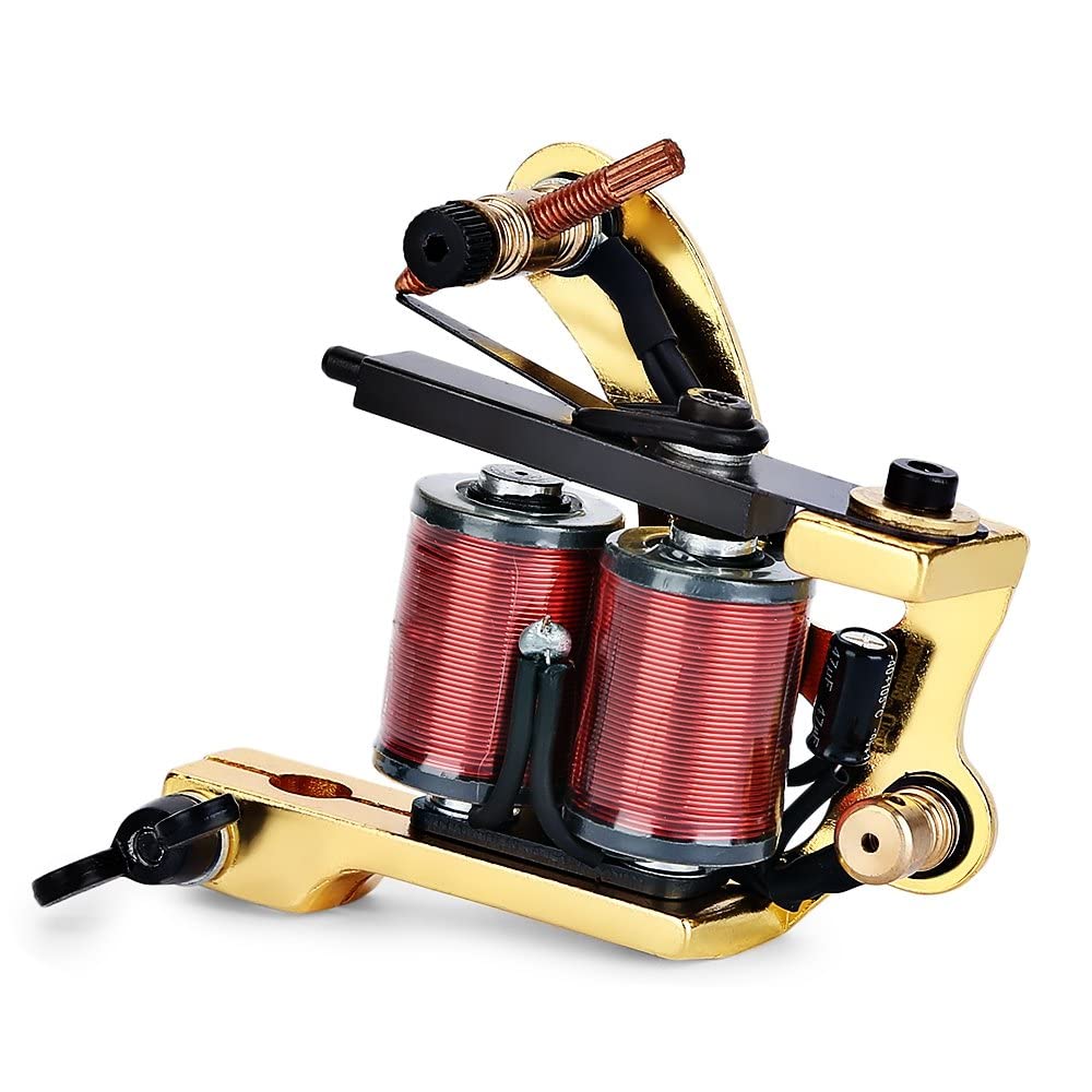 MAYCREATE Tattoo Coil Liner Shader Gun, 1 Tattoo Machine Gun (Gold)