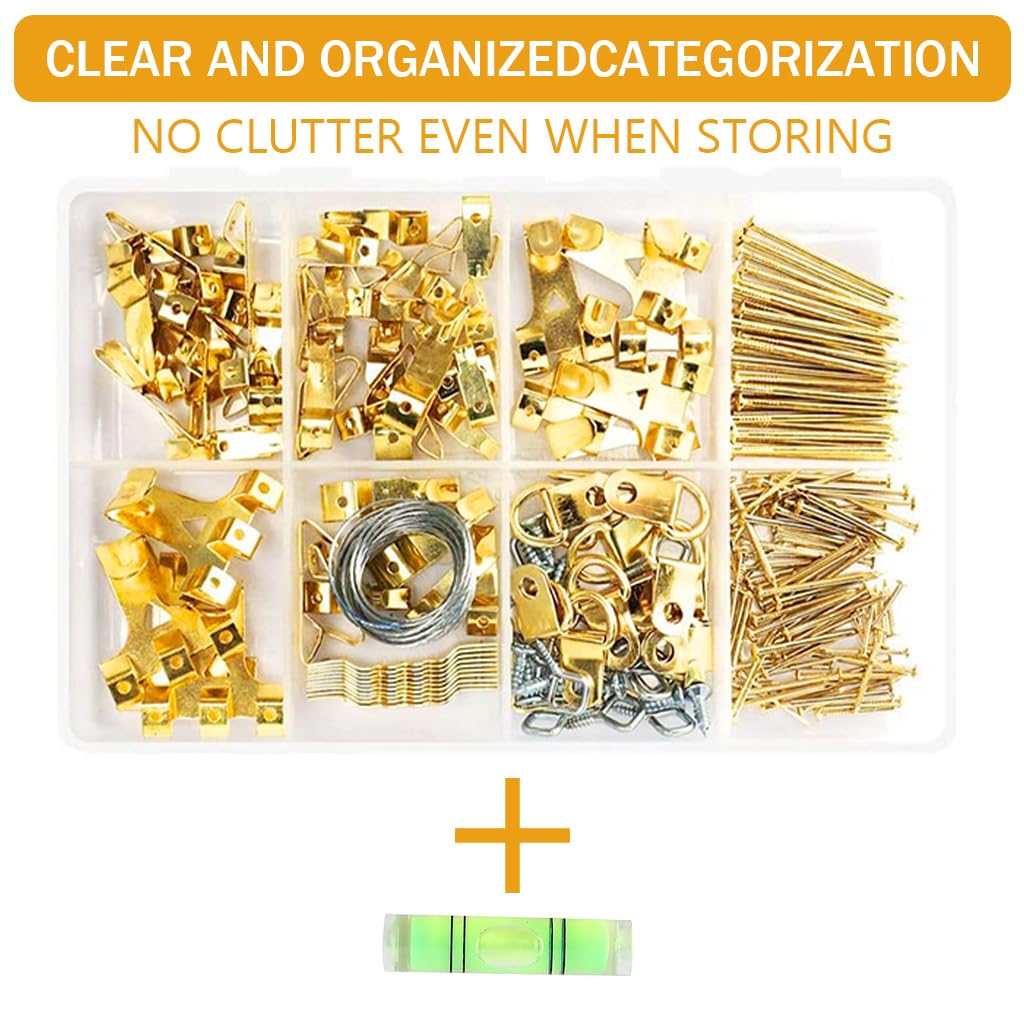 Serplex 261Pcs Picture Hanging Kit Picture Hangers Assorted Kit With Heavy Duty Wall Hooks, Sawtooth, Picture Wire, D Rings, Hardware Nails, Eye Hooks and Picture Hanging Tool Picture Hangers