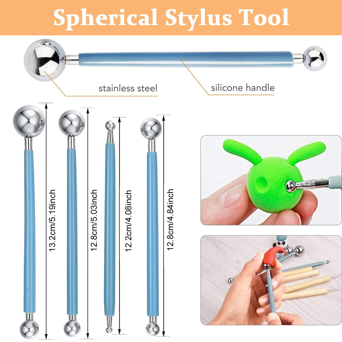 HASTHIP 25 Pcs Clay Sculpting Toolkit - Polymer Clay Tools, Ceramics Clay Sculpting Tools Kits, Air Dry Clay Tool Set for Adults, Kids, Pottery Craft, Baking, Carving, Drawing, Dotting, Molding