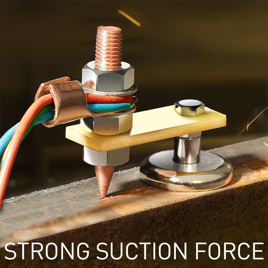 Serplex Welding Support Ground Clamp Tools, Welding Machine Double Single Welding Magnet Head, Strong Magnetism Large Suction, Copper Tail Welder Stability Clamps
