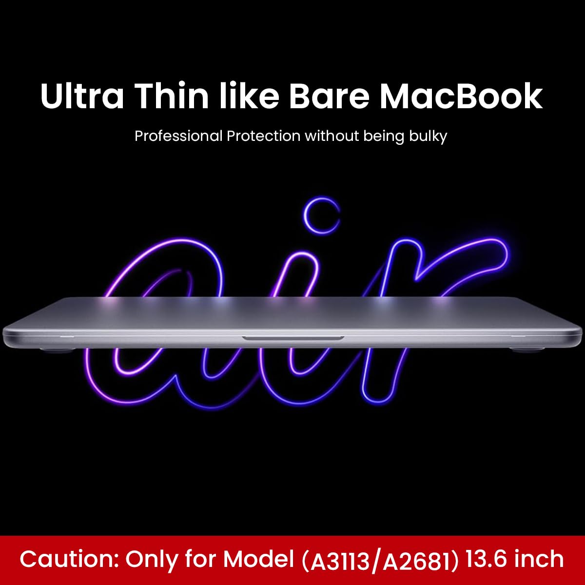 HASTHIP Laptop Case MacBook Transparent Laptop Case Fashion Cover Transparent Laptop Case Cover Compatible with MacBook Air M2 M2 2022 Air13 A2681/A3113