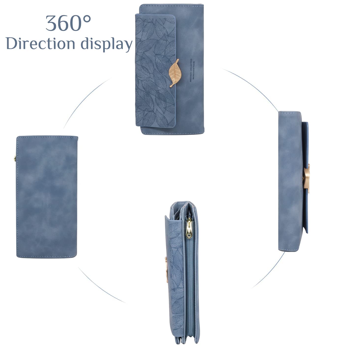PALAY Women's Wallet PU Leather Long Wallet Credit Card Holder Hand Purse for Women with Holders Phone Pocket Girls Zipper Coin Purse