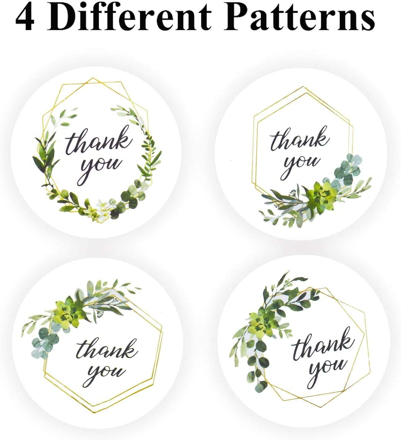 HASTHIP 500 Pcs Thank You Stickers Labels 1 Inch Elegant Floral Gift Tags for Supporting My Business Gift Paper Roll of Stickers for Christmas Craft Card Makin