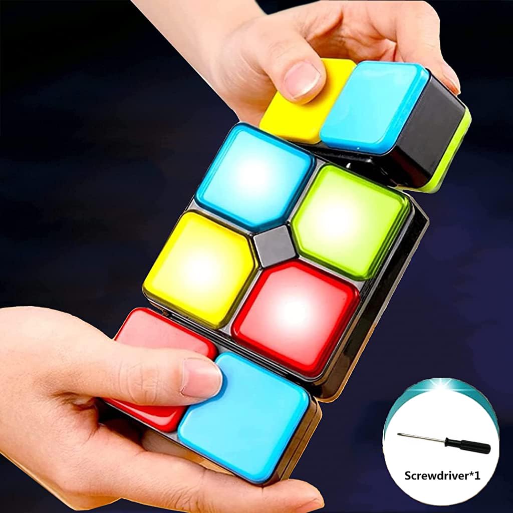 PATPAT Electronic Fidget Toy Magic Cube Musical Toys for Kids, Rubik's Cube Light Toys for Kids, Board Games Magic Cube with 4 Game Modes, Fine Motor Skill Toys for Kids, Birthday Gift for Girls Boys