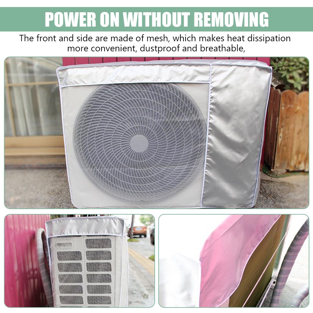 HASTHIP Ac cover 1.5 Ton, 1.5P Waterproof AC Condenser Unit Cover, Air Conditioner Cover For Outside Units Insulated AC Cover With Sun Protection, Dust-proof Waterproof Window AC Protection Cover