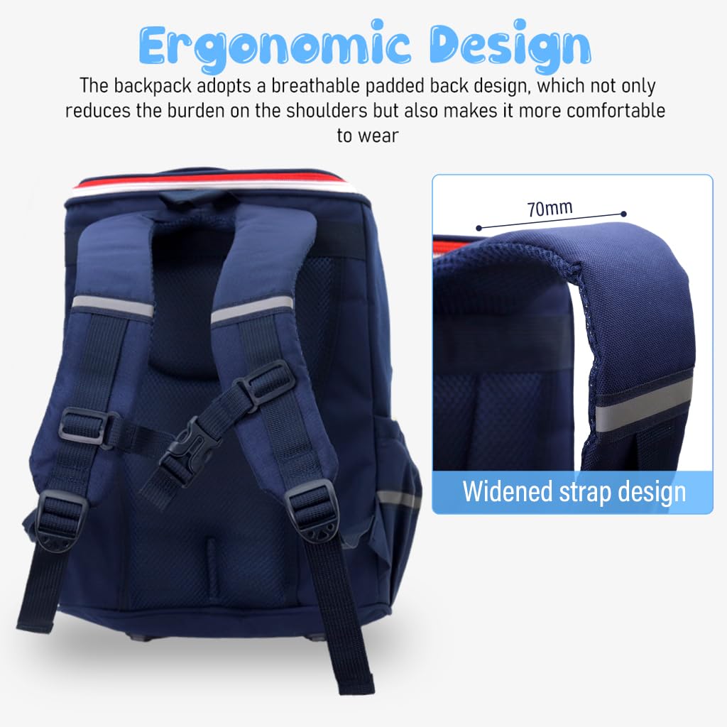 PALAY School Backpack for Boy Backpack on Wheel SchoolBoy 6-8 Years Old Waterproof Cartoon Print Boys Backpack with Detachable Wheel Stand Lightweight Travel Backpack for Kids