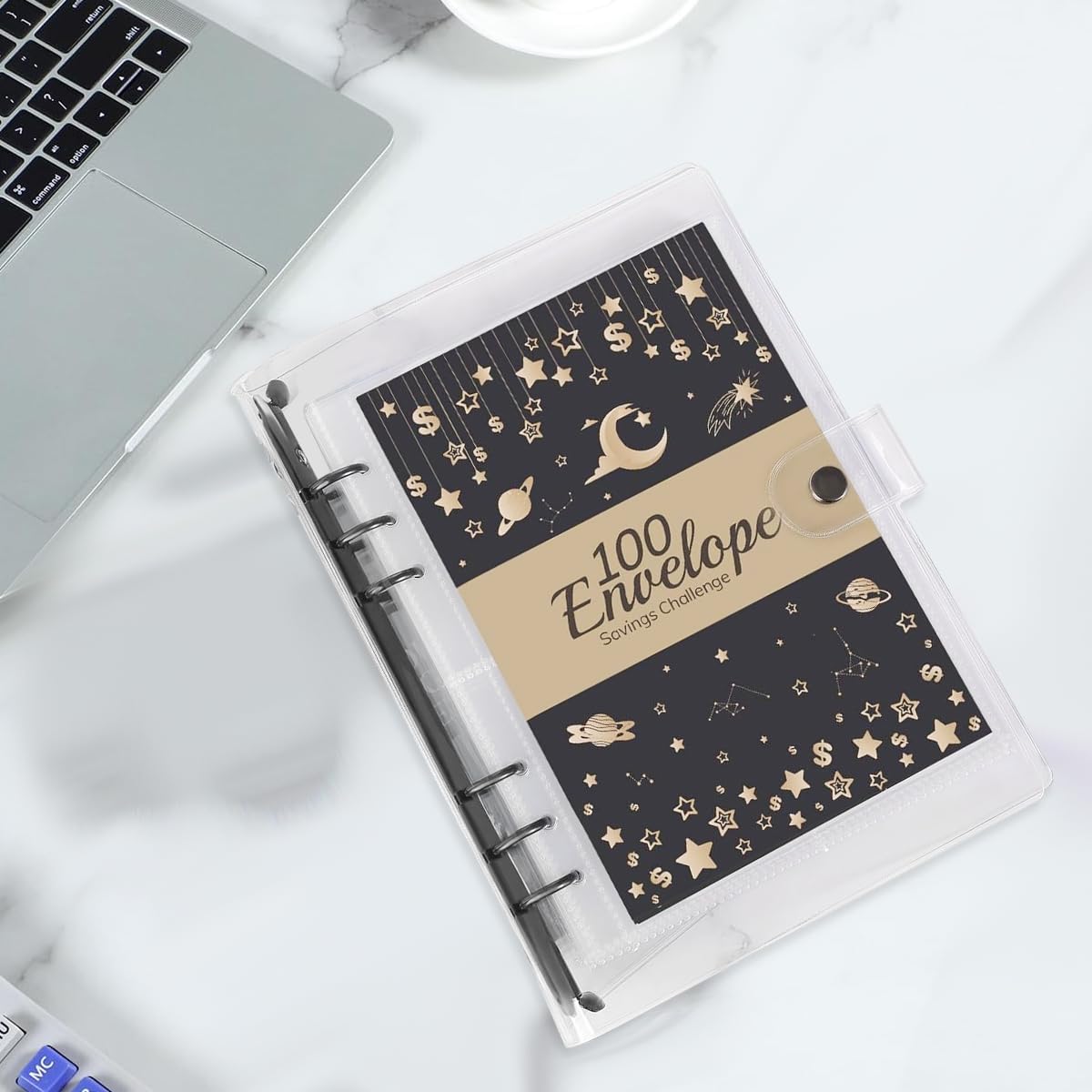 HASTHIP Budget Planner Binder A5 Budget Binder 100 Days Money Saving Plan Binder with 25 Sheet Cash Envelopes Money Saving Budget Binder for Planning and Saving