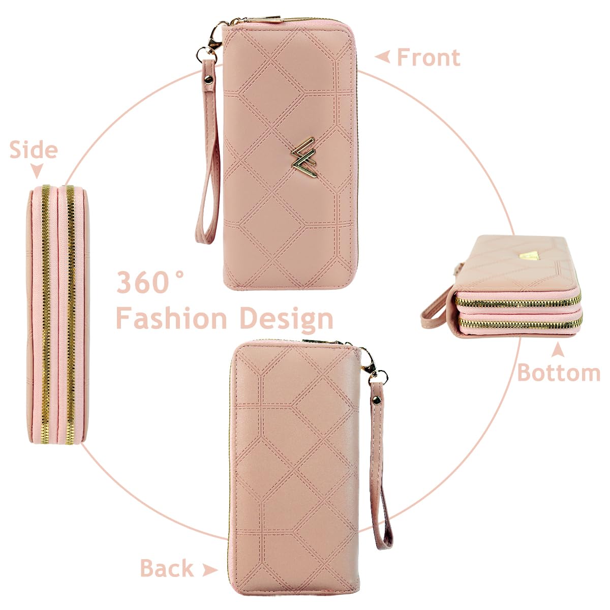 PALAY Hand Purse for Women PU Leather Wallet RFID Bag Clutch Bag Long Wallet for Women with Hand Strap Fashion Card Holder
