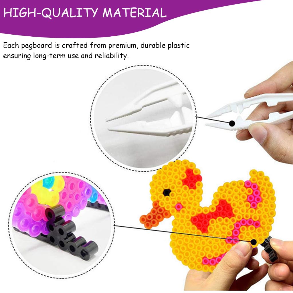 PATPAT 20Pcs Fuse Beads Pegboards Cartoon Pegboards Accessories Kit for Fuse Beads Art Cartoon Pegboards Plastic Mixed Shaped DIY Fuse Beads Pegboards for DIY Craft, Keyring Charms, Bag Charms