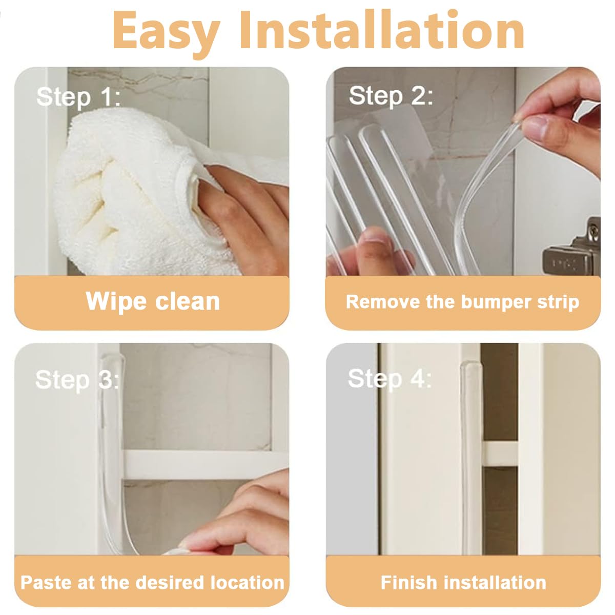 HASTHIP 20pcs Door Stopper Door Bumper 6cm Silicone Clear Bumpers Door Protector for Home, Table, Door Knob Self Adhesive Furniture Bumper
