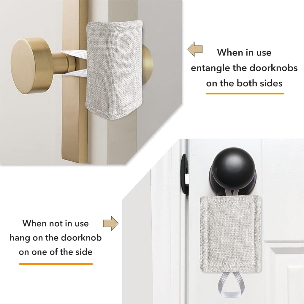 HASTHIP 3 Packs Door Silencer Quiet Door Closer Cushion, Padded Door Latch Cover for Nursery, Baby, Light Sleepers Noise Reduced Prevent from Locking for Toddler Safety, 4 x 3 inch