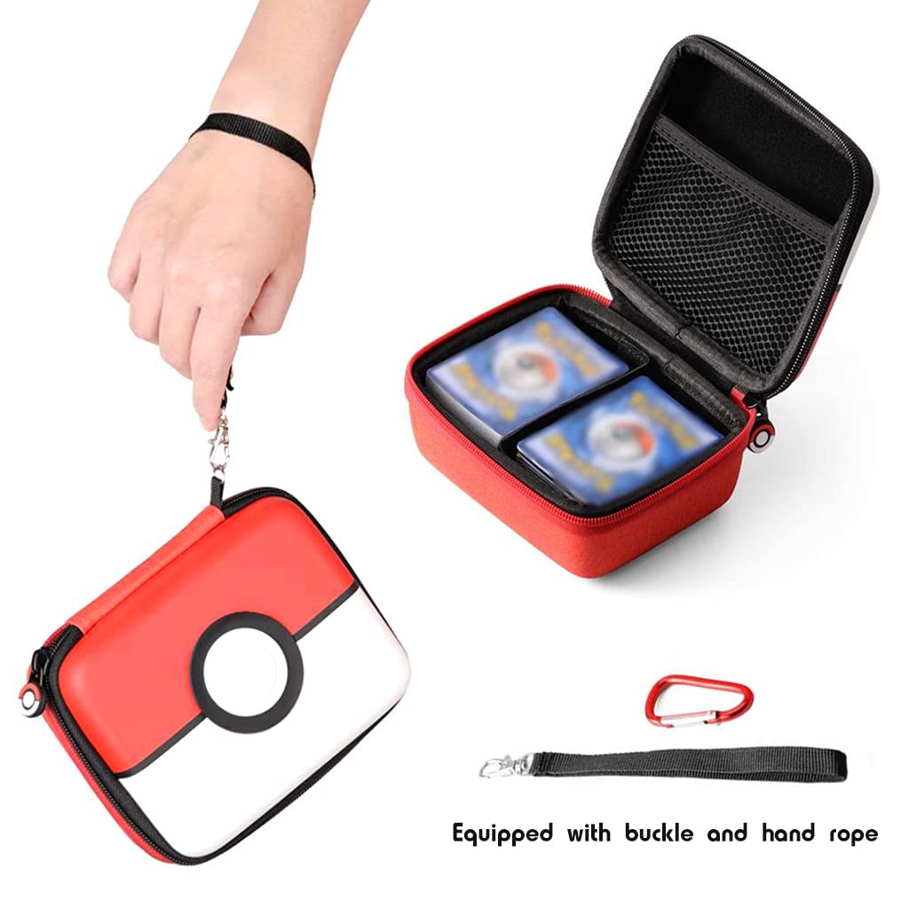 PATPAT Poke-mon Binder, Poke-mon Cards Album for 200 Poke-mon Cards Cartoon Prints Zipper Bag Trading Card Binder Trading Cards Holder Organizer Bag Game Cards Case Xmas Gifts for Kids Boys Girls Red