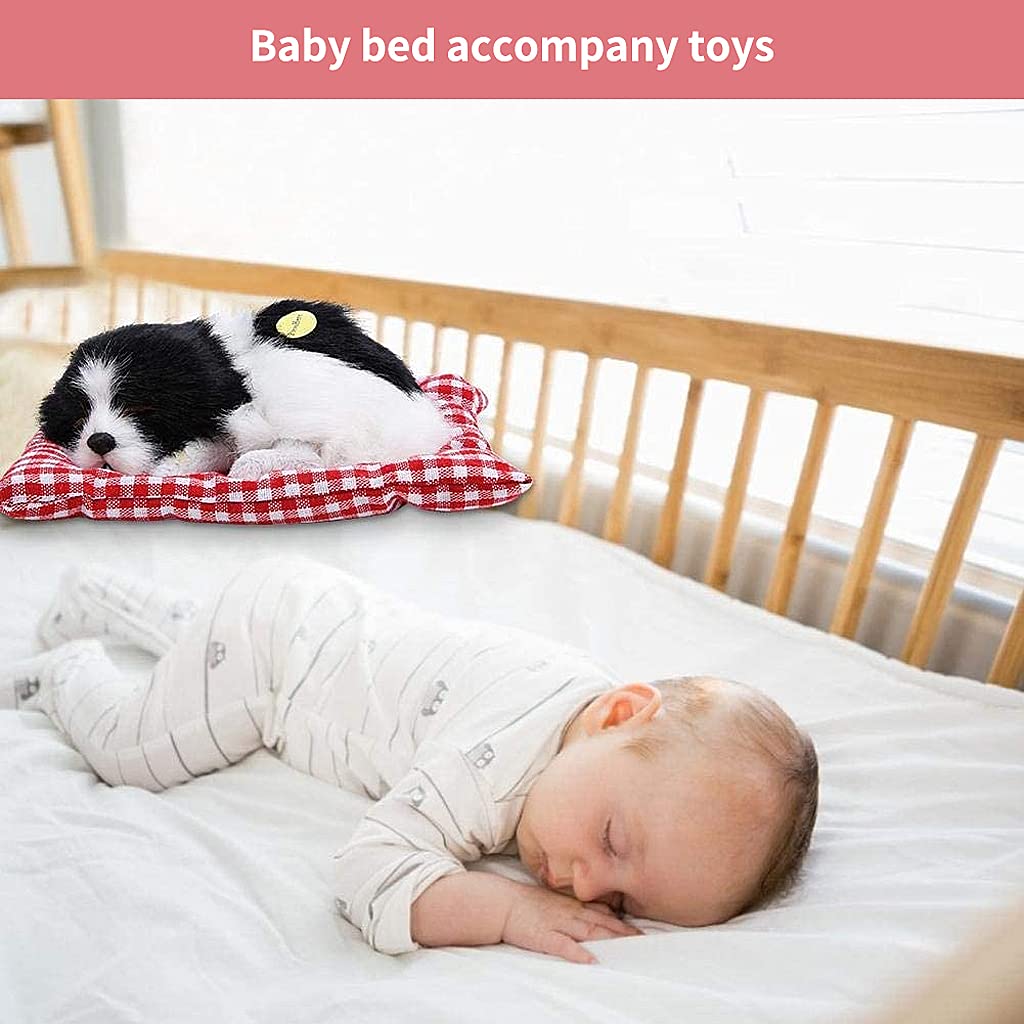 PATPAT Sleeping Cat Toy,Plush Dolls, Stuffed Toys Cute Simulation Doll Collection Bamboo Charcoal Stuffed Puppy Animals Toy with Mat(25*20cm) (Style 3)