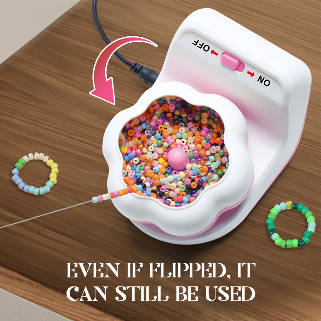 SANNIDHI Electric Clay Beads Spinner for Bracelet Making Kit Automatic Bracelet Maker Beading Machine Tool for DIY Jewelry Making Necklace with 2 Beading Needles for Different Kind of Beads