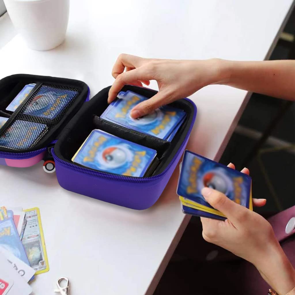 PATPAT Poke-mon Binder, Poke-mon Cards Holder for 200 Trading Cards Cartoon Prints Zipper Bag Trading Cards Binder Trading Cards Album Organizer Bag Game Cards Case Xmas Gifts for Kids Boys Girls Mew