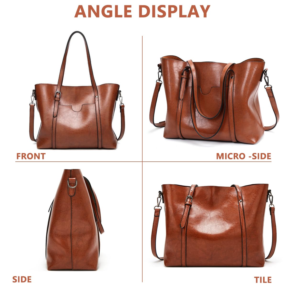 PALAY Tote Bags For Women PU Leather Large Capacity Hobo Bag for Women with Detachable Adjustable Strap Sling Bag for Travel, Commuting