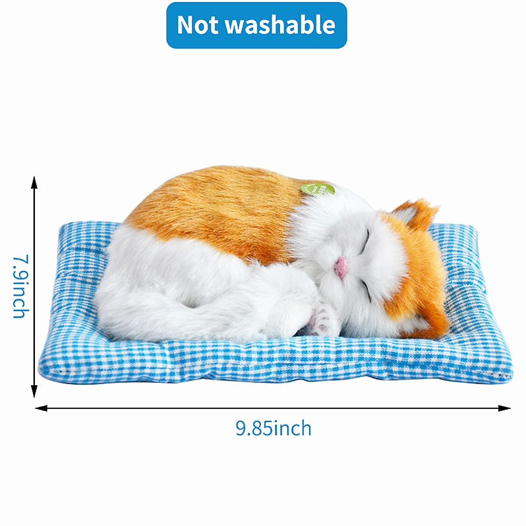 PATPAT Sleeping Cat Toy, Car Soft Toys, Cat Plushie, Stuffed Toys Cute Simulation Doll Collection Stuffed Puppy Animals Toy with Mat, Purify The Air, Kid Toy for Vehicle(25*20cm)