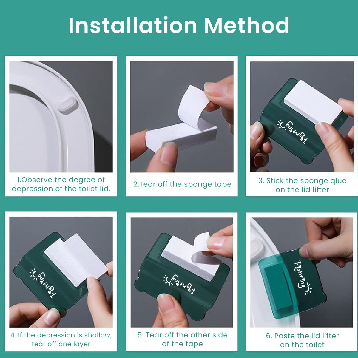 HASTHIP 8PCS Lid Lifter Toilet Seat Handle, Toilet Seat Lifter, Avoid Touching The Toilet Lid Lifting Handle, Fashionable and Practical Toilet Seat Lifter Bathroom Accessories