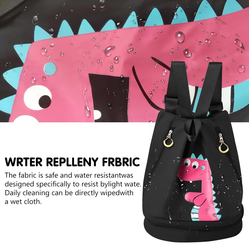 PALAY Swimming Bag for Kids Cartoon Print Shoulder Bag for Kids Large Capacity Backpack for Boys Girls