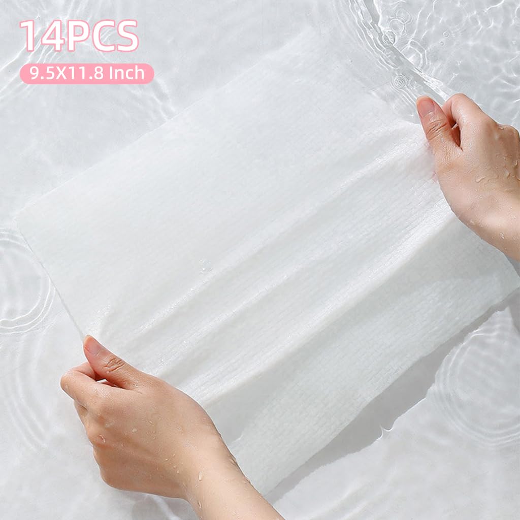 HANNEA 14pcs Compressed Towel Tablet Travel Compressed Cotton Towel Face Towel Reusable Cotton Towel Tablets Multipurpose Compressed Towel Tablets, 9.5X11.8 Inches