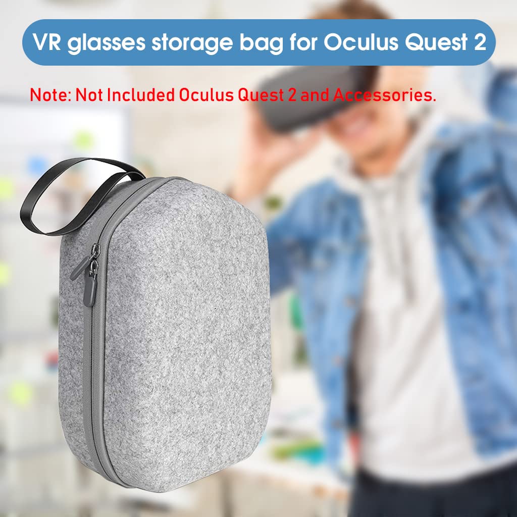 HASTHIP Storage Bag for Oculus Quest 2 VR EVA Organzier Case for Oculus Quest 2 Basic/Elite Version VR Headset and Touch Controllers Accessories Zipper Pouch Carrying Case with Handstrap Use