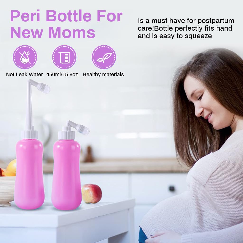 HANNEA 450ml Handheld Bidet Women Portable Bidet with Retractable Spray Nozzle Leaking Proof Bidet with Storage Bag Handheld Postpartum Perineal Cleansing Bidet Sprayer for Personal Hygiene Care