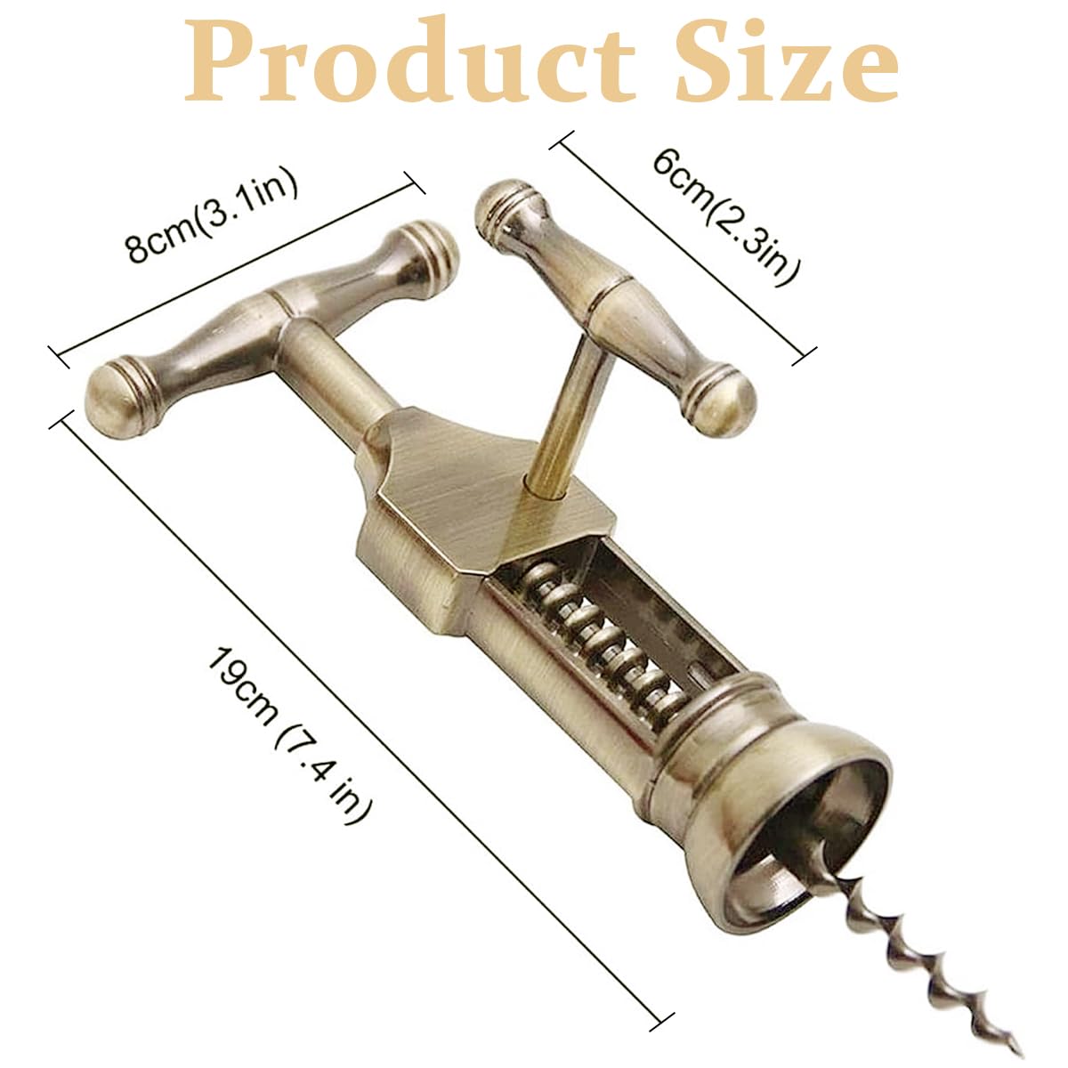 HASTHIP Wine Bottle Opener, Retro Zinc Alloy Wine Bottle Corkscrew Hand Cork Puller Bar Tool with Sturdy Lever Arms Creative Wine Opener for Home Bar Restaurant