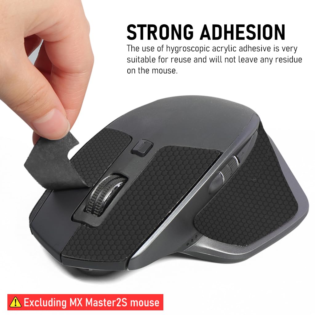 ZORBES Mouse Grip Tape for MX Master 2S Mouse Anti Slip, Non Fading Mouse Skin, Sweat Resistant, Easy to Use, Self Adhesive Design, Pre Cut
