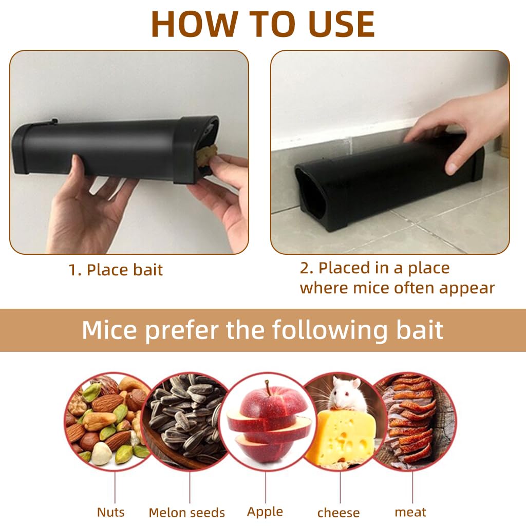 HASTHIP 27cm Humane Mouse Trap Cage - Continuous Rat Trap Cage for House Patio - Self-Locking Mousetrap - Reusable Enlarged Smart Rat Catcher & Rodent Trap for Mice, Pets, Rodents