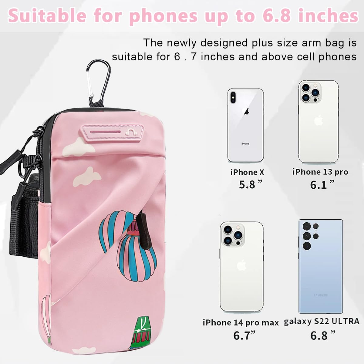 PALAY Sling Bag for Women Mobie Pouch with Detachable Shoulder Strap & Carabiner, Crossbody Bags for women Accommodate Phones Less Than 7.2'' Phone Bags For Running