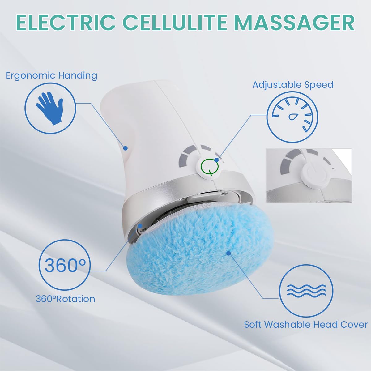 HANNEA Body Massager Electric Shoulder Back Massager Full Body Massager for Neck, Back, Arm, Lumbar, Leg Viberation Muscle Massager with Stepless Body Sculpt Massager with 6 Soft Cloth Cover