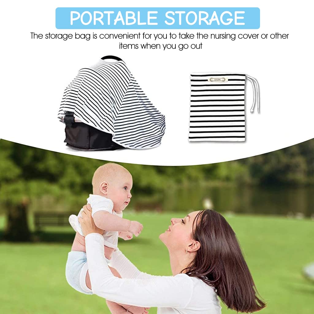 ZIBUYU Nursing Cover Outdoor Breastfeeding Cover Nursing Cover for Feeding Mom Breathable Material 360° Nursing Cover Nursing Cover All Purpose Cape Stroller Cover, Cart Cover