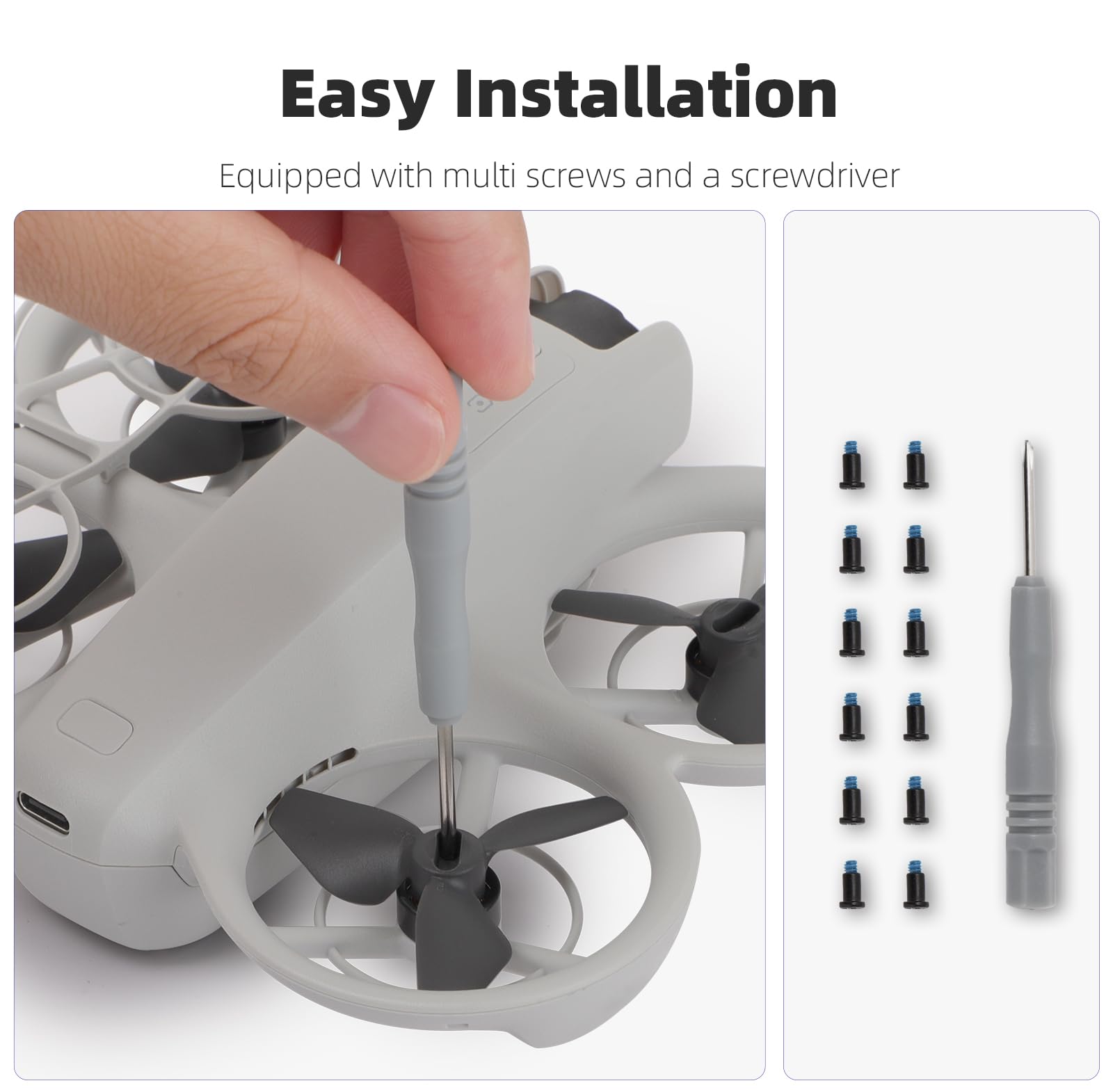 ZORBES 4Pcs Propellers for DJ Neo Drone, High Resilient Propellers Replacement Propellers for Neo Drone, Drone, Quick-Release Wings Blades for DJI Neo Drone Accessories, Includes Screws & Screwdriver
