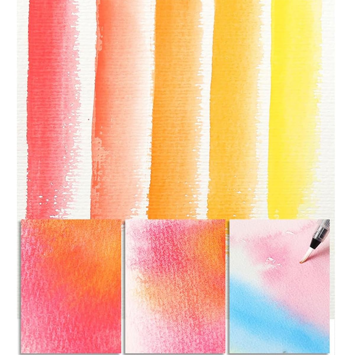HASTHIP 24 Color Watercolor Paint Set with Brush Pen, Water-soluble Solid Pigment Paint Set, Metal Box Watercolor Paint Gift Set for Students Adults Beginners Artist