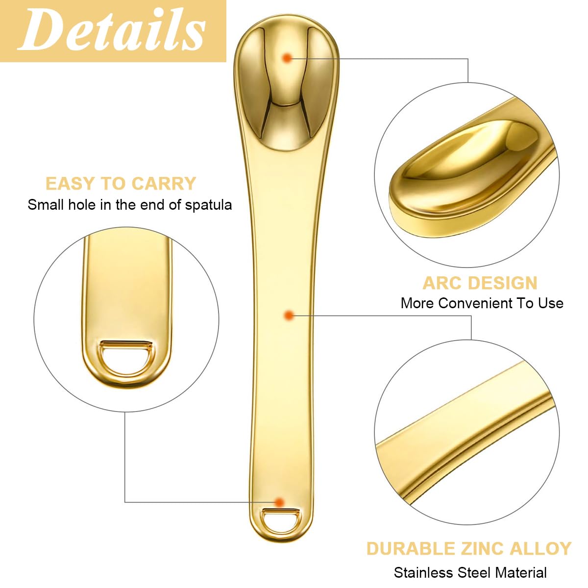 MAYCREATE 3Pcs Mini Metal Cosmetic Skincare Spatula, Mask facial Reusable Spoon, Makeup Beauty Spoons for Facial Cosmetic for Face Mask Cream Lotions Moisturizers