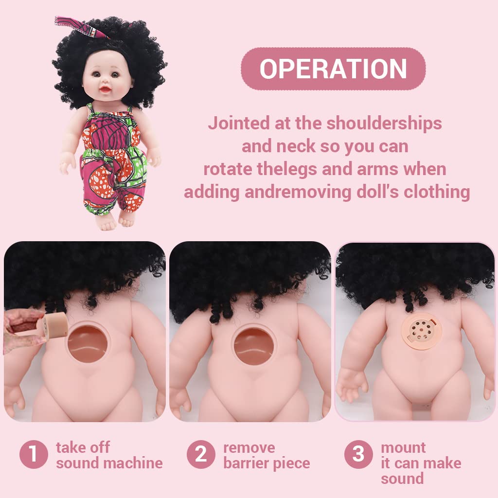 ELEPHANTBOAT Handmade Vinyl Realistic Rotatable Legs Arms with Removable Clothes Set Baby Dolls for Girls Birthday Gifts 30CM
