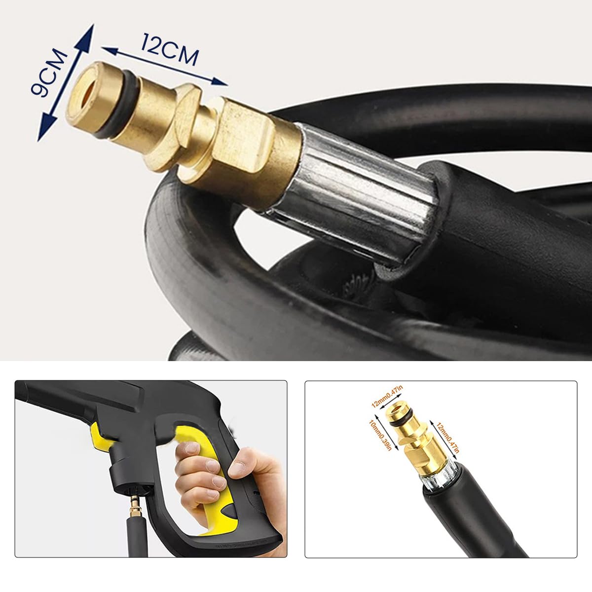 Serplex 19.6ft Water Hose for Pressure Washer High Pressure PE Wate Hose Compatible with K Series Washers Domestic for K2, K3, K4, K5, K7