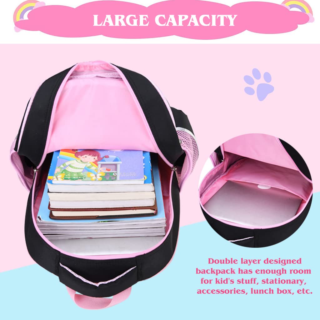 PALAY School Bag for Girls Kids Luggage Trolley Backpack for Girls Travel Backpack for Elementary Preschool Students Detachable Wheel Stand Design Gift(42X32X18cm)